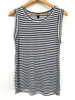 J. Crew Striped Grey & White Sleeveless Tank Top
